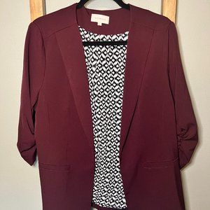 SKIES ARE BLUE Ruched Sleeve Blazer